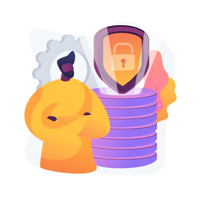 Privacy security data protection abstract concept vector illustration. Data privacy regulation, cybersecurity protocol, information safety law, protection from cyberattack abstract metaphor.