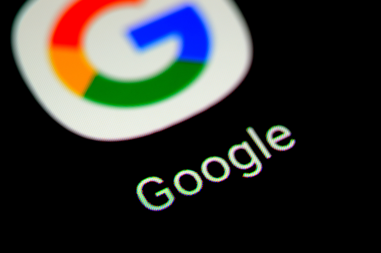 Moscow, Russia, August 5, 2022. Google app icon on android smartphone screen. Close-up.