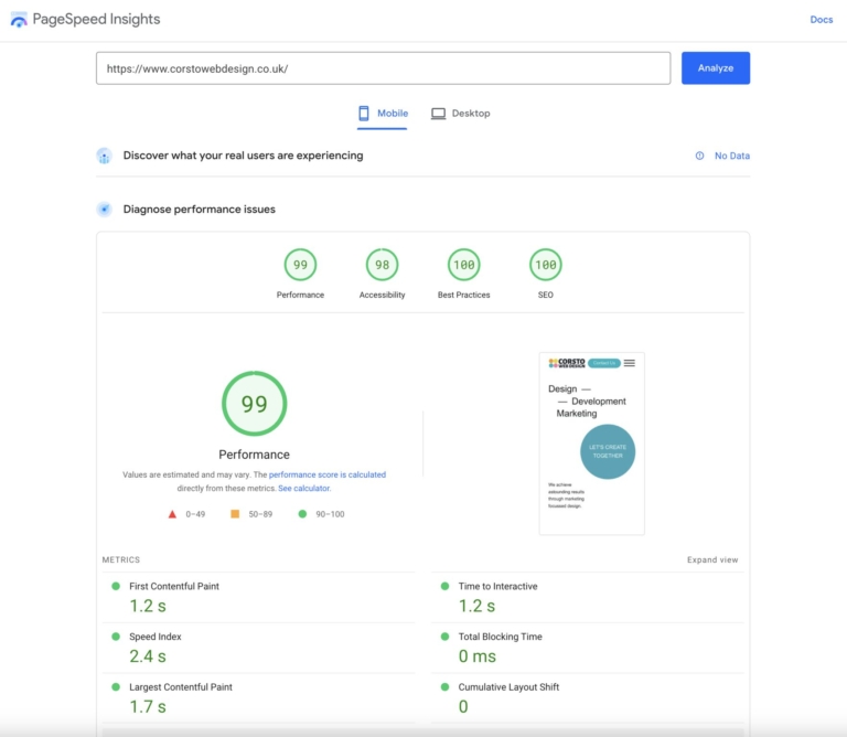 Google Pagespeed Insights