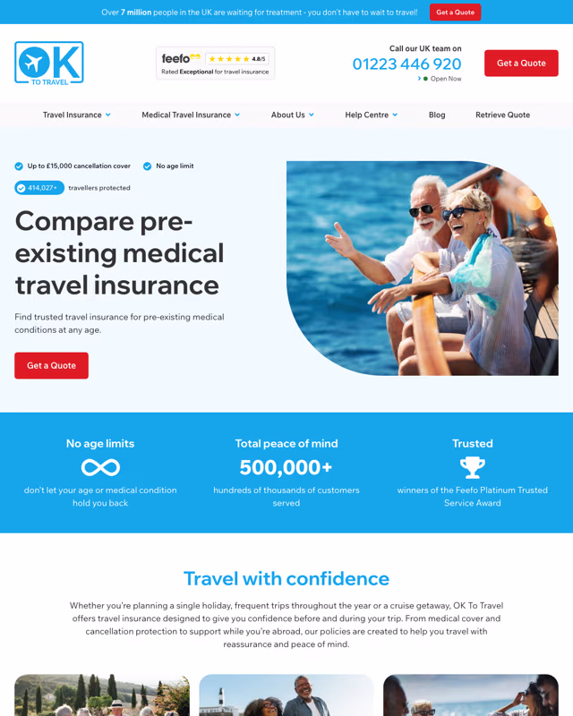 Ok To Travel supporting interface screen from the case study