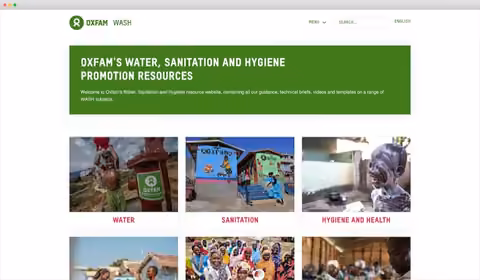 Oxfam WASH website project preview