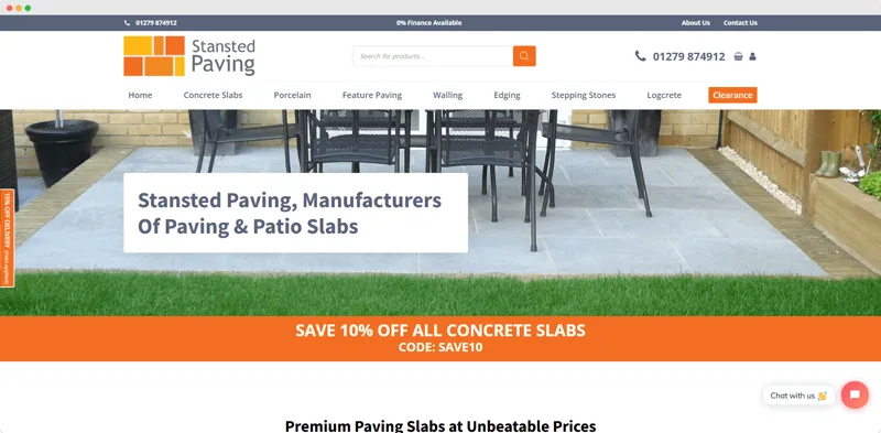 Stansted Paving website project preview.