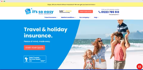 Its So Easy Travel Insurance website project preview