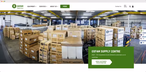 Oxfam Supply Centre website project preview