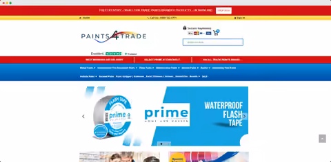 Paints4Trade website project preview