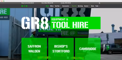 GR8 Tool Hire website project preview