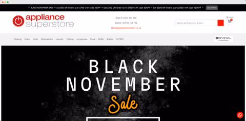 Appliance Superstore website project preview